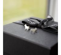 French Bulldog Silver Stud Earrings