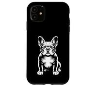 French Bulldog Sitting Black and White Vector Dog Art Case for iPhone 11