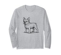 French Bulldog Sketch Abstract Dog Scribble Art Minimalist Long Sleeve T-Shirt