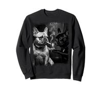 French Bulldog Smoking Dog Lighter Monochrome Art Sweatshirt