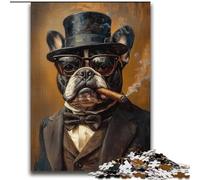 French Bulldog Smoking Jigsaw Puzzles for Adults 2000, Family Activity Fun at Home Activities, Birthday Present,Travel Gifts (70x100cm)