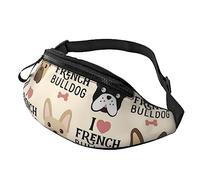 French Bulldog Sport Waist Bag Travel Bumbags with Zipper and Earphone Hole, Running Fanny Pack Waist Pack with Adjustable Belt for Men Women