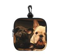 French Bulldog, Square Zipper Storage Bag, Neoprene Coin Purse, Small Wallets, Change Pouch, Change Purse