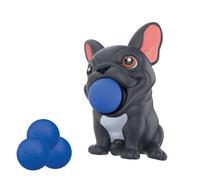French Bulldog Squueze Popper Air Power Foam Ball Popper Toy for Kids - Squeeze & Shoot Blaster with 4 Soft Foam Balls, Indoor & Outdoor Sensory Fidget Toy, Gifts for Boys & Girls Age 5+