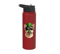 French Bulldog St Patricks Day Kiss Design Stainless Steel Insulated Water Bottle