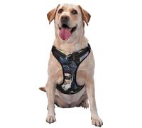 French Bulldog Stands In Flowers Design,Pet Harness,Adjustable Reflective Dog Harness,Pet Leash Vest,XL