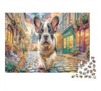 French Bulldog Street 1000 Pc Collector’s Puzzle, Puzzles Mind Relaxation Game, Fun Home Activity, Adult Jigsaw 38x26cm/1000pcs