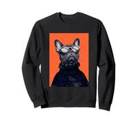 French Bulldog Stylish 80s Pop Art Portrait w Sunglasses Sweatshirt
