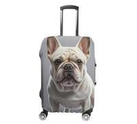 French Bulldog Suitcase Covers Luggage Protector - Travel Elastic Baggage Case Protective, Washable Anti-scratch Large Suit Case Cover for Suitcases Fits 19-32 Inch Luggages, white, L, Flower and