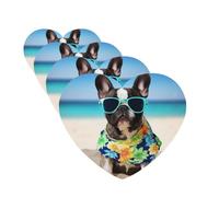 french bulldog summer Car Air Fresheners Cards 4 Pcs Hanging Fragrance Scented Cards Long-Lasting Car Aromatherapy Tablets for Wardrobe Bathroom Car Interior Mirror Pendant Gifts