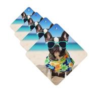 french bulldog summer Car Air Fresheners Cards 4 Pcs Hanging Fragrance Scented Cards Long-Lasting Car Aromatherapy Tablets for Wardrobe Bathroom Car Interior Mirror Pendant Gifts