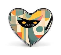 French Bulldog Summer Lapel Pin Heart Brooches And Pins - Metal Badge for Shirts, Jackets, Hats | Durable Fashion Accessory & Gift for Men, Women, Events, Mid-Century Modern Art Cat, Love form