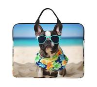 French Bulldog Summer Laptop Case 14 Inch Laptop Sleeve Computer Carrying Bag Shockproof Protective Notebook Case Portable Laptop Bag Waterproof Briefcase Bag for Men Women