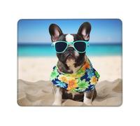 French Bulldog Summer Mouse Pad Waterproof Gaming Mousepad for Office Computer Mousepads for Desk Pad with Non-Slip Rubber Base Washable Cloth Mouse Mat 7 x 8.6 in