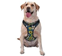 French Bulldog Sunflowers,Pet Harness,Adjustable Reflective Dog Harness,Pet Leash Vest,L