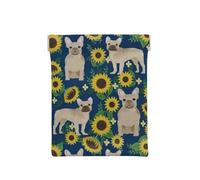 French Bulldog Sunflowers, Squeeze Top Wallet Women Storage Bag Small Coin Purse Change Pouch