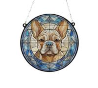French Bulldog Tan Stained Glass Effect Suncatcher Gift for Dog Lovers - 13cm