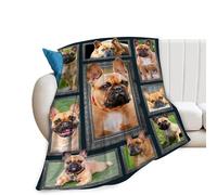 French Bulldog Blanket French Bulldog Gifts and Decor Cute Dog Throw Blanket Dog Blanket for Girls Women Kids Adults Soft Warm Cozy Fleece Blanket for Couch Sofa Bed 50"x40"
