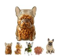 French Bulldog Treat Jar,Cute Airtight Glass Snack Container with Lid,Dog-Shaped Candy Jar for Cookies,Candy,Coffee Pods,Decorative Kitchen Storage for Dog Lovers Gifts