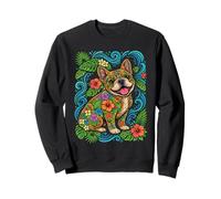 French Bulldog Tropical Summer Vibes Floral Frenchie Dog Sweatshirt