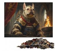 French Bulldog Viking Colourful Wooden Puzzle for Adults, 1000 Pieces | Image-area sorting: a simple way to organise the image in spare time.
