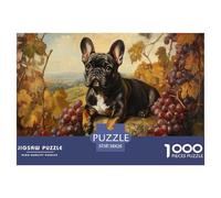 French Bulldog | Vineyard Scene Jigsaw Puzzle 1000 Pieces, Fun & Challenging Educational Game, Relaxing Toy for Adults & Children, Unique Home Art Decor | Gift 38x26cm/1000pcs