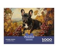 French Bulldog | Vineyard Scene Jigsaw Puzzle 1000 Pieces, Fun & Challenging Educational Game, Relaxing Toy for Adults & Kids, Modern Home Art Decor | Gift 70x50cm/1000pcs