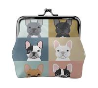 french bulldog wallets for women,coin purse for women,small womens wallet,suitable for women,stylish and personalized, Black, One Size, Art Deco
