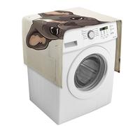 French Bulldog Washing Machine Cover with Storage Pockets Washer Dryer Top Dust Cover 54.3" X 20.5" Refrigerator Kitchen Protective Pads Home Decor
