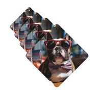 French Bulldog Wearing Sunglasses 4 Pcs Car Air Freshener Lavender Hanging Scented Cards Automotive Scented Hanging Sheets Square For Car Home Office Closet Bathroom
