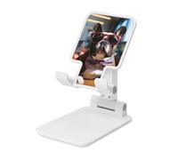 French Bulldog Wearing Sunglasses Cell Phone Stand for Desk Angle Height Adjustable Cell Phone Holder Folding Desktop Phone Stand Portable Cellphone Cradle Desktop Dock Compatible with All Phones