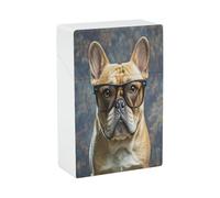 French Bulldog Wearing Sunglasses Cigarette Case Stylish Lightweight Pocket Holder Case for Smoke Waterproof Cigarette Dispenser Cigarettes Accessories for Outdoor Camping Hiking