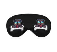 French Bulldog Wearing Sunglasses Funny Sleep Eye Mask Soft Blindfold Eye Cover with Adjustable Strap Night Eyeshade for Men Women