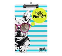 French Bulldog Wearing The Sunglasses A4 Size Clipboard Funny Aesthetic Working Studying Letter Standard Clip Board 12.5×8.5 in Hardboard for School Classroom Kids Writing Drawing