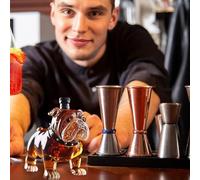 French Bulldog Whiskey Bottle - Bulldog Shaped Decanter | Container for Restaurants - Whiskey Bottle, Large Capacity Glass Decanter, Wine, Home Bar Accessory. Dining Table Or Within A Wine Cabine