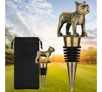 French Bulldog Wine Stopper - Dog Bottle Saver for Men, Dad, Women, Dog Lovers - Father's Day, Christmas, Birthday Gift for Mother - Champagne Bottle Stoppers, Bronze