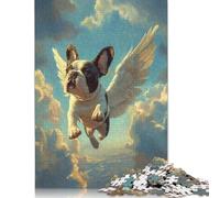 French Bulldog with Angel Wings Dog Loss Sympathy Gift Puzzle 500 Piece Adult Jigsaw Puzzle Puzzles Wooden Puzzles Jigsaw Puzzles for Adults 500pcs (52x38cm)