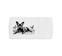 'French Bulldog with Butterflies' Pill Box with Tablet Splitter (PI00033691)