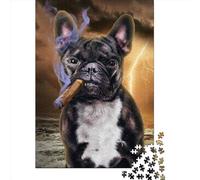 French Bulldog With Cigar Puzzles for Adults 1000 Pieces Puzzles for Adults & Teenager Age 12 Years Up Christmas Eve Gifts 1000pcs (38x26cm)