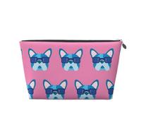 French Bulldog with Glasses, Toiletry Pouch Makeup Bag Cosmetic Bag Portable Travel Toiletry Bag
