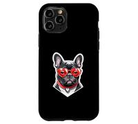 French Bulldog with Heart Glasses and Red Collar Case for iPhone 11 Pro