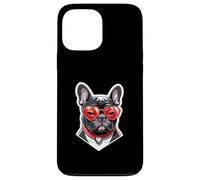 French Bulldog with Heart Glasses and Red Collar Case for iPhone 13 Pro Max