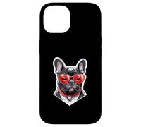 French Bulldog with Heart Glasses and Red Collar Case for iPhone 14