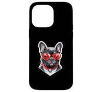 French Bulldog with Heart Glasses and Red Collar Case for iPhone 14 Pro Max