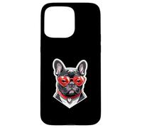 French Bulldog with Heart Glasses and Red Collar Case for iPhone 15 Pro Max
