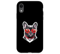 French Bulldog with Heart Glasses and Red Collar Case for iPhone XR