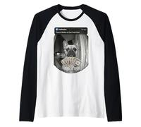 French Bulldog with Money Motion Front Door Raglan Baseball Tee