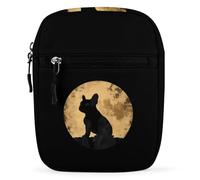 French Bulldog with Moon Mini Crossbody Bag Printed Small Messenger Satchel Bags Waterproof Sling Backpack