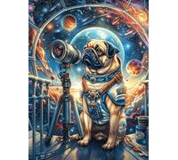 French Bulldog with Space Telescope 1000 Pc Classic Jigsaw Puzzle Puzzle for Adults Hard Challenging Hobby Home Decor Poster High-grade Rigid Cardboard 1000 PCS