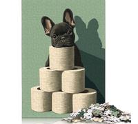 French Bulldog with Toilet Paper Pyramid Puzzles 1000 Pieces for Teenagers Gifts Puzzle Jigsaws for Adults for Adults 1000pcs (75x50cm)